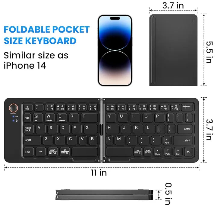 Wireless Foldable Bluetooth Keyboard
