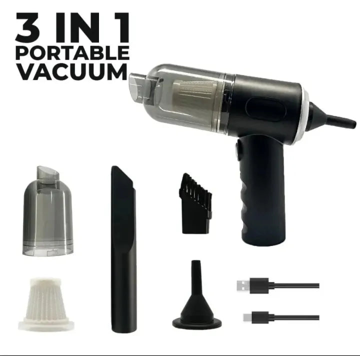 3 in 1 Portable Wireless Vacuum Cleaner for Laptop, Car & Home