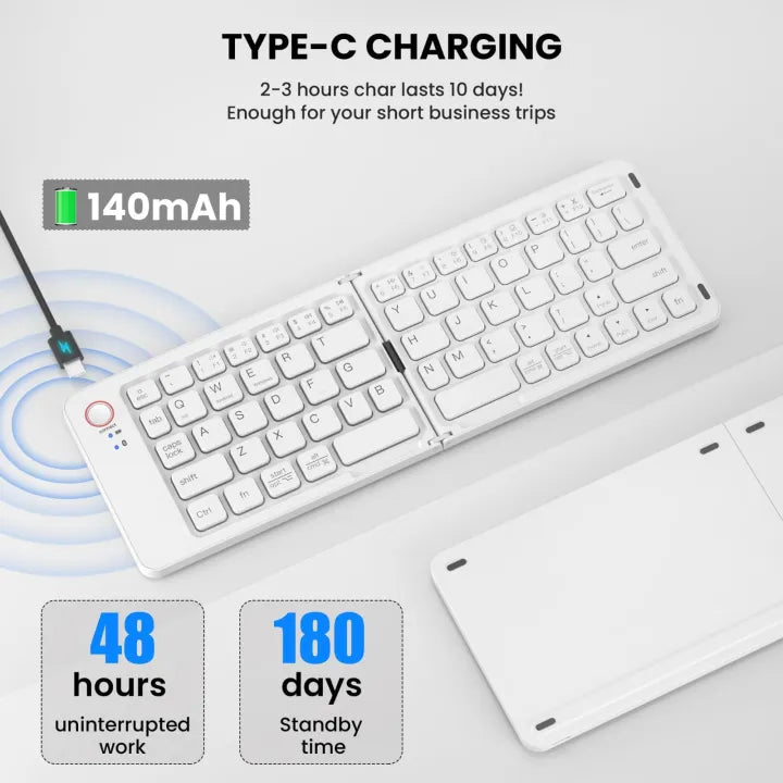 Wireless Foldable Bluetooth Keyboard