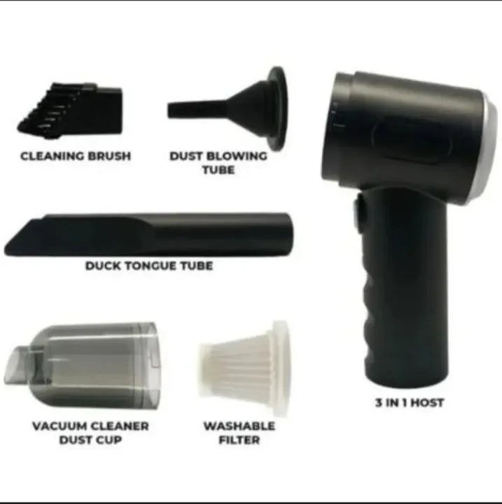 3 in 1 Portable Wireless Vacuum Cleaner for Laptop, Car & Home