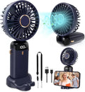 5-Speed Mini Fan | LED Display, Foldable & USB Rechargeable