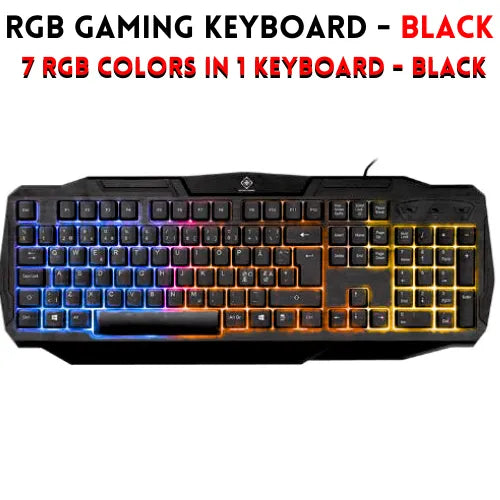 RGB Gaming Keyboard & Mouse Combo | 7-Colour Wired Set
