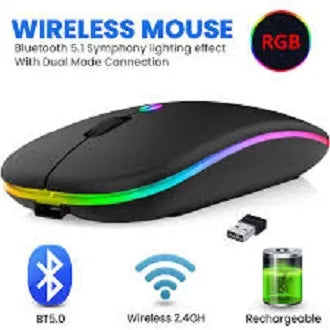 HP W10 Wireless RGB Mouse | Silent Click & Adjustable DPI