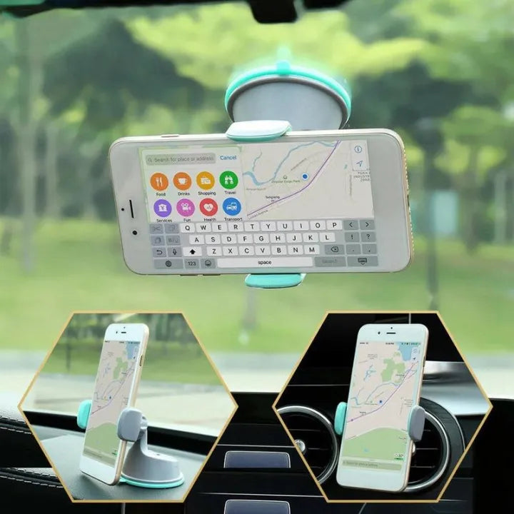 3-in-1 Car Phone Holder | Windshield, Dashboard & Air Vent