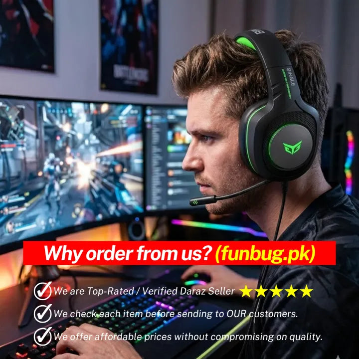Professional Gaming Headset 7.1 Surround Sound with Noise-Cancelling Mic