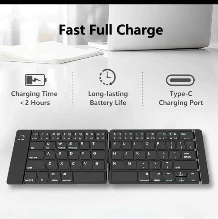 Wireless Foldable Bluetooth Keyboard