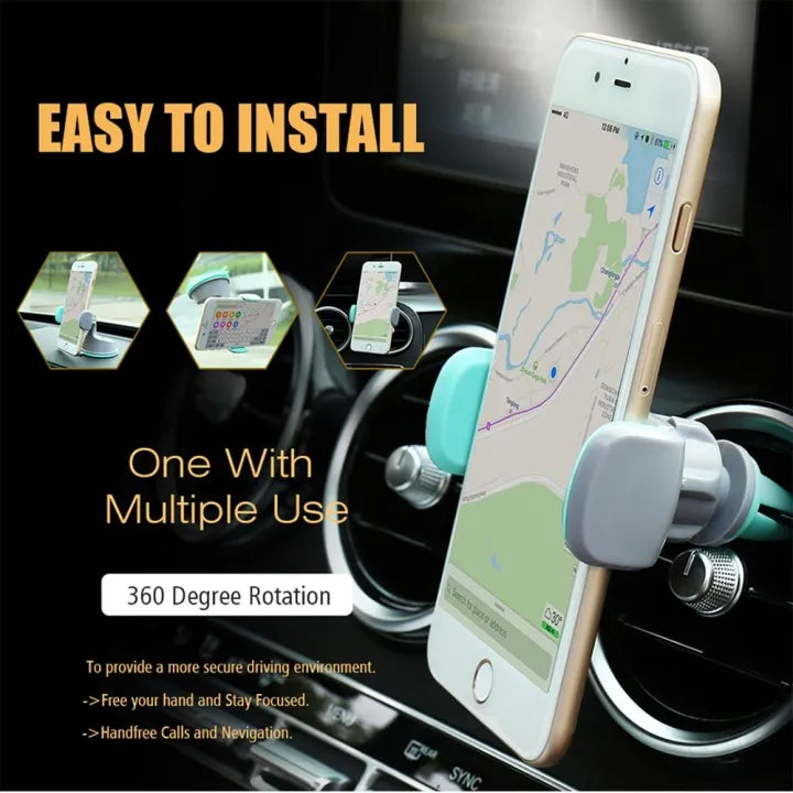 3-in-1 Car Phone Holder | Windshield, Dashboard & Air Vent