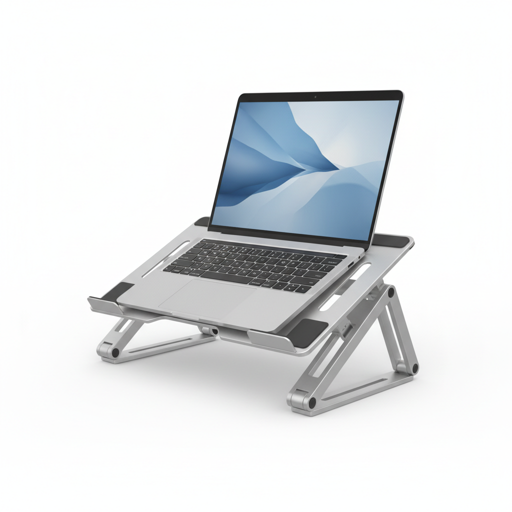 Premium Aluminum Foldable Laptop Stand with Laptop
